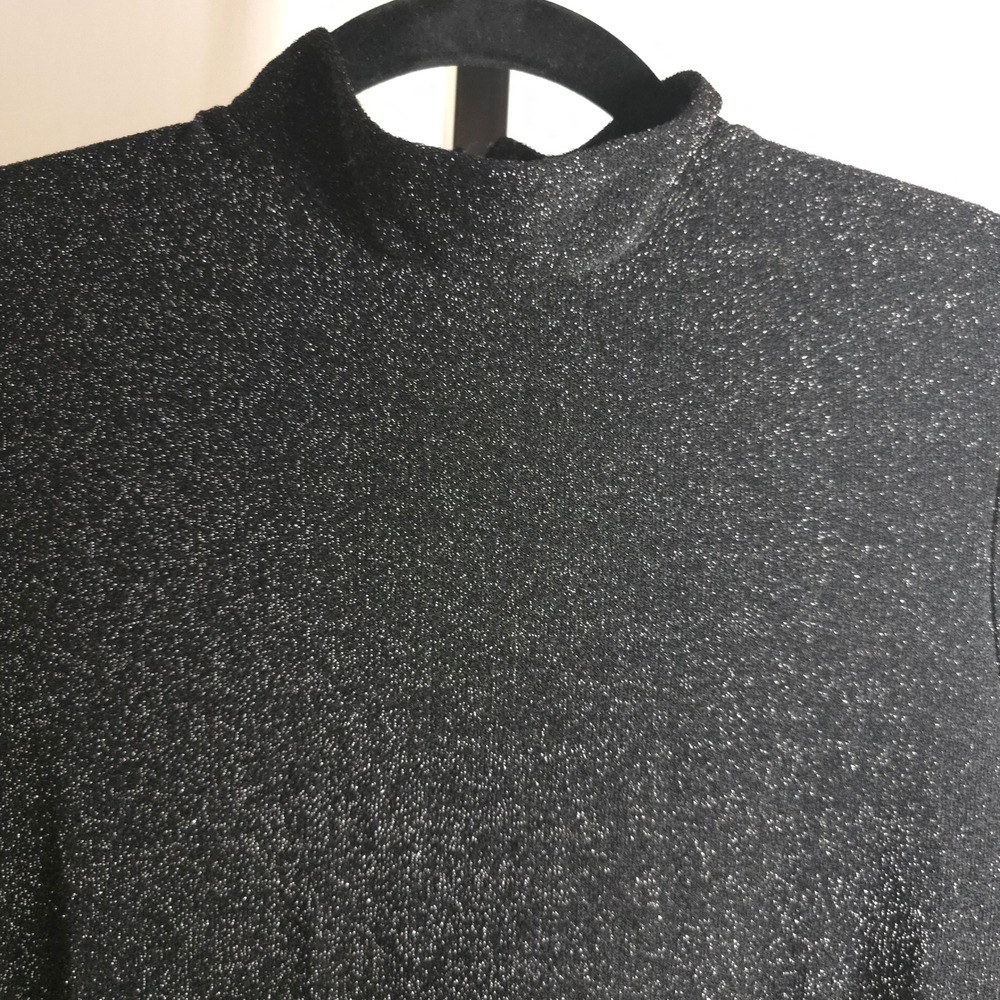 Ganni Baxter Sparkle Mock Neck Maxi Dress Brown Black Metallic Long Sleeve XS/S - Picture 11 of 11